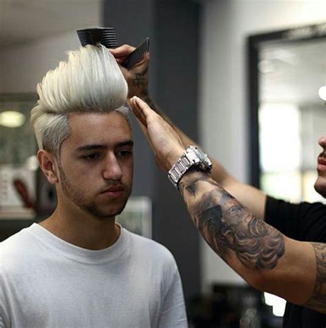 What are the most popular men's haircuts and men's hairstyles? Men's color trend: platinum and blonde Products needed ...