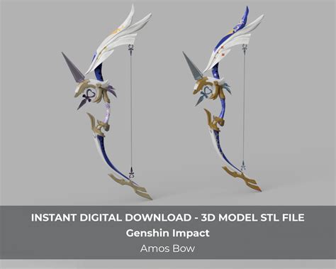 Genshin Impact Amos Bow Ganyu Cosplay Bow 3d Model Stl File Etsy