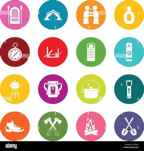 Recreation Tourism Icons Many Colors Set Stock Vector Image And Art Alamy