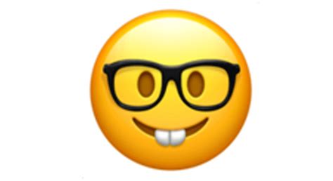 Nerd Face Emoji Clever Emoticon With Glasses