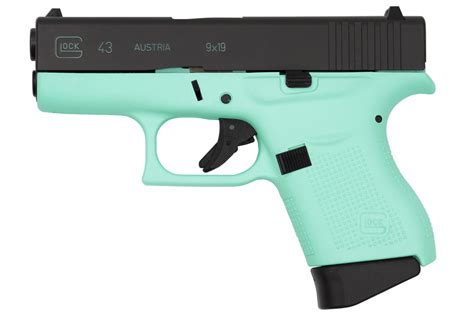 Glock 43 9mm Aqua Blue Duracoat Single Stack Pistol Sportsmans