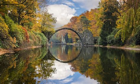 Circle Bridge Known As Devils Bridge Forms A Stunning Optical Illusion