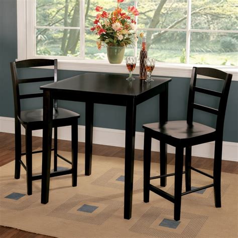 Madrid 30 Inch Black Counter Height 3 Piece Dining Set Free Shipping