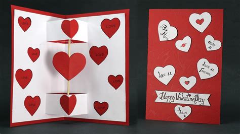 Diy Valentine Card Twirling Heart Pop Up Card Step By Step Youtube