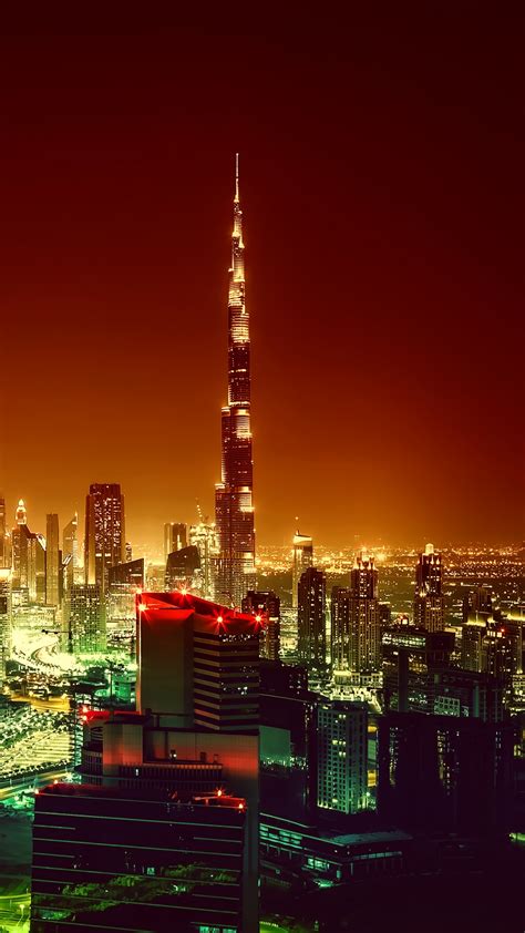 Wallpaper Burj Khalifa Dubai Cityscape Night 4k Architecture 18544