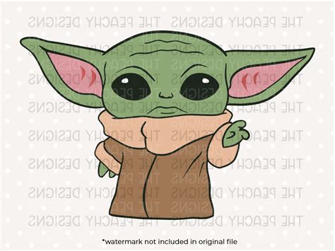 SVG PNG Vector File Baby Yoda Grogu SVG Pack 3 Designs Paper Party