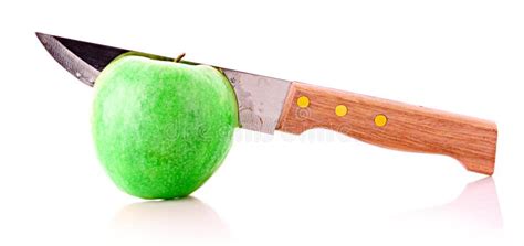 Knife In Apple Isolated Stock Photo Image Of Food Slice 13855666