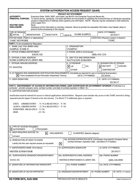 Dd Form 2875 Revised May 2014 Fill Out And Sign Online Dochub