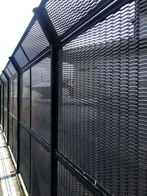 Black Metal Fence By Expanded Mesh Metal Fence Expanded Metal Mesh Expanded Metal