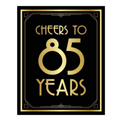 Cheers To 85 Years Happy 85th Birthday Cheers To 85 Years Sign Etsy