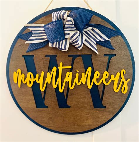 WVU Door Hanger WVU Decor Mountaineer Sign West Virginia | Etsy UK