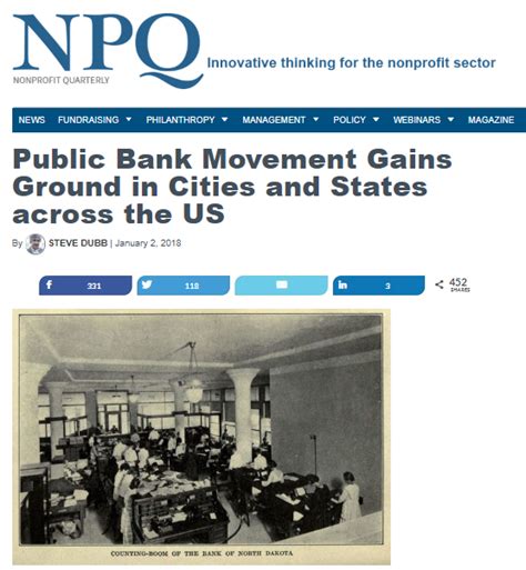 Part of a series on financial services. Public Bank Movement Gains Ground in Cities and States ...