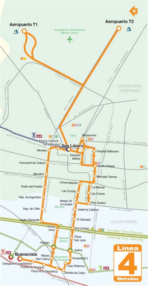 A Map With An Orange Line In The Center And Directions To Different Locations On It