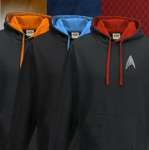 Star Trek Hoodie Available In Three Divisional Colours Red Gold And