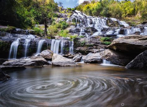 Wallpaper Landscape Forest Fall Leaves Waterfall Lake Rock