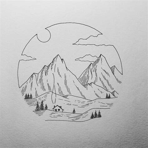 Pin By A On Minimalistic°drawings Landscape Drawing Easy Landscape