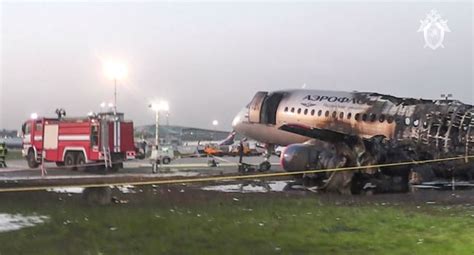 Photos 41 Dead As Russian Passenger Jet Crash Lands Burst Into Flames