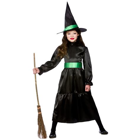 Wicked Witch Hat Girls Halloween Fancy Dress Kids Wizard