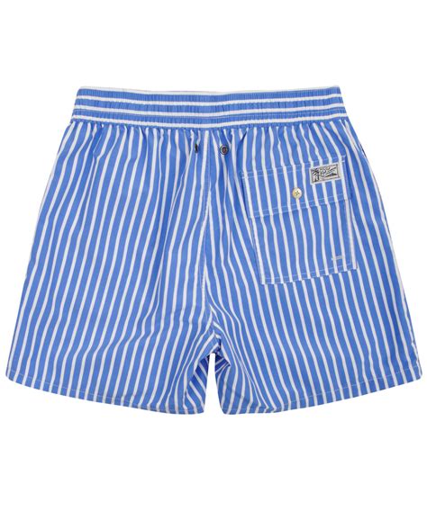 Lyst Polo Ralph Lauren Blue Stripe Swim Shorts In Blue For Men