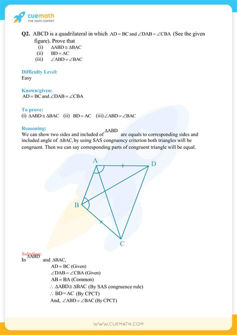Ncert Solutions Class 9 Maths Chapter 7 Triangles Access Free Pdf