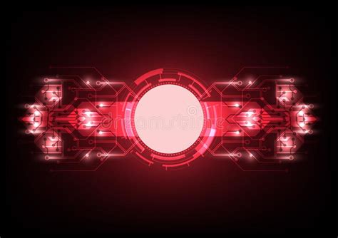 Abstract Red Color Technology Computer Circuit Design Innovation Hi