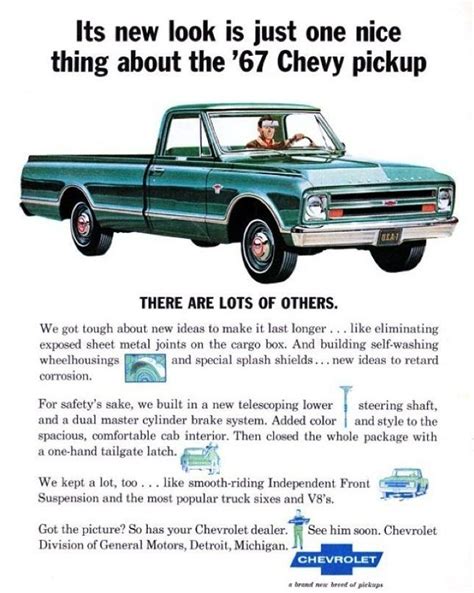 Tbt Vintage Chevrolet Ad For The New Look 1967 Trucks Chevrolet