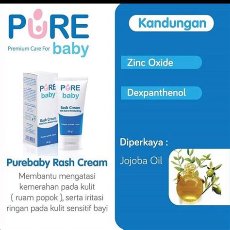 Pure Baby Rash Cream 50g Krim Popok Iritasi Merah Bayi Shopee Indonesia