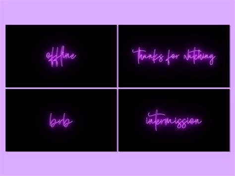 5x Animated Purple Neon Twitch Screens Pink Cute Offline Etsy Canada