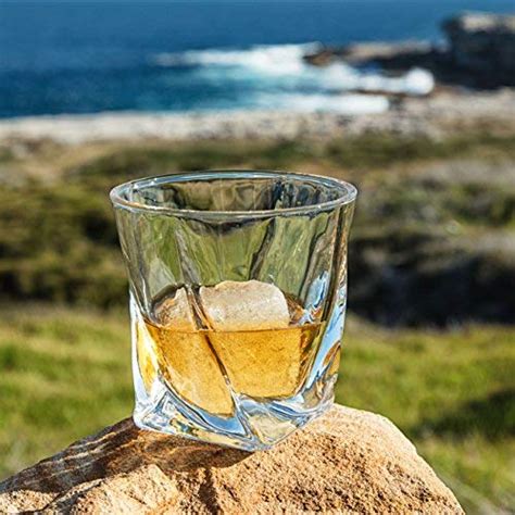 Twist Whiskey Glasses Set Of 2 Ultra Clarity Glass Rocks Tumblers 10oz By Van Daemon For