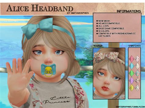 Alice Headband New Mesh Sims 4 Toddler Sims 4 Children Sims 4