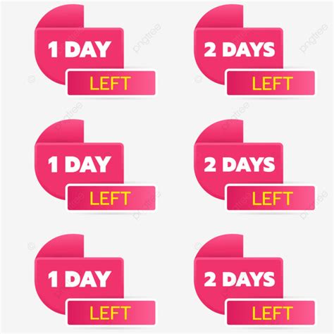 Countdown Number Day Left Title Design Vector Sticker Countdown