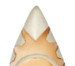 Bionda Castana Lana Nude Calf Leather Geometric Panelled Pump Shoes Post