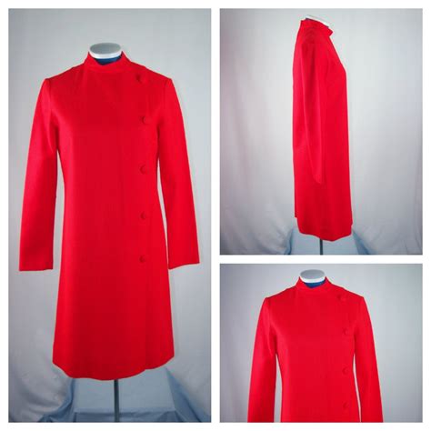 Red Secretary Tunic Mini Dress 60s Vintage Clothing Red Summer 2013