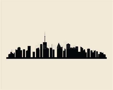 Cities Silhouette Illustration Black Town Skyline Background Stock