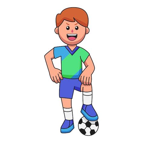 Premium Vector Cute Cartoon Character Football Player