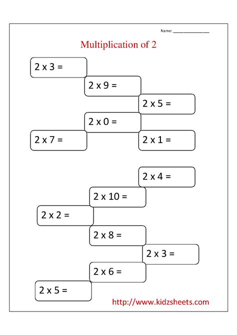Multiplication Worksheet For Second Grade