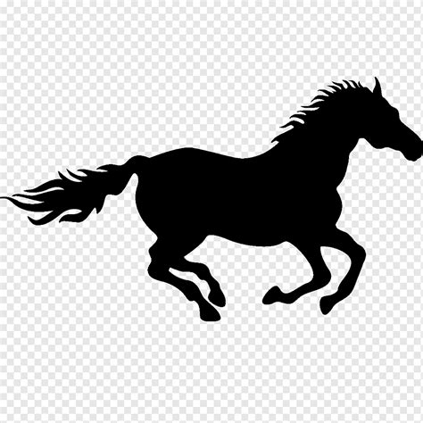 Horse Drawing Silhouette Running Mammal Animals Monochrome Png