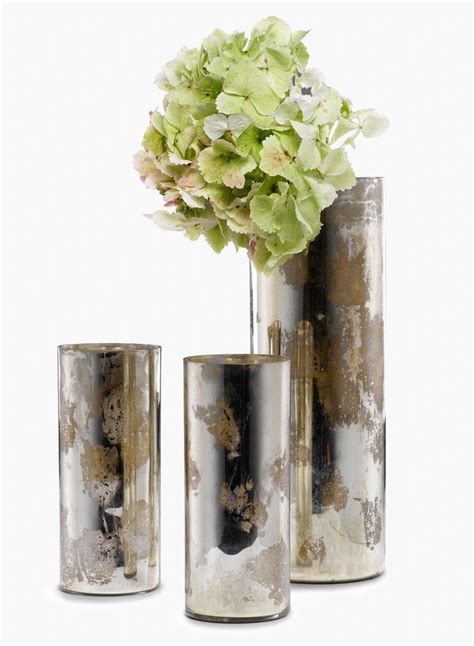 The Finish On These Glass Cylinders Resembles Antique Mercury Glass