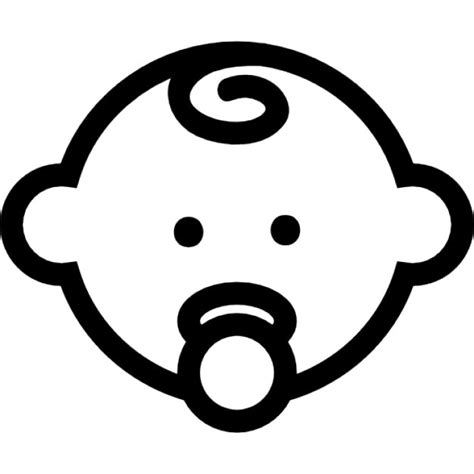 Baby Head Outline With Pacifier Icons Free Download