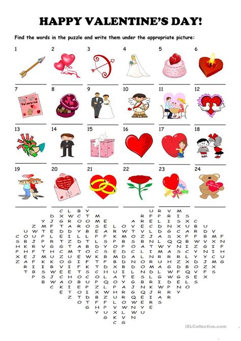 Printable Valentine Heart Puzzle Printable Crossword Puzzles