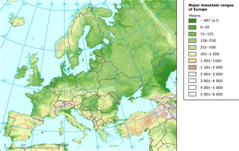 Europe Mountain Ranges Map Draw A Topographic Map