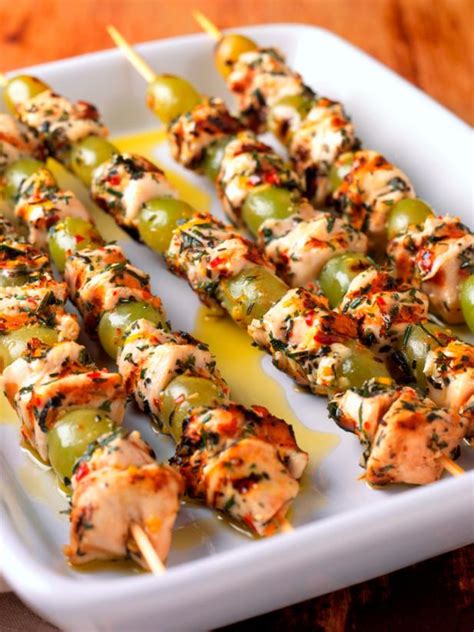 Mexican food use oil, lard, and tends to fry a lot of things. Mediterranean Grilled Chicken and Grape Skewers Recipe ...