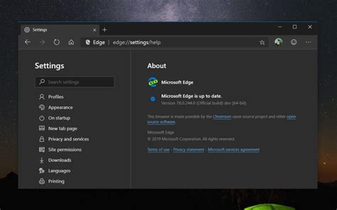 Microsoft Edge Updates On Windows 10 With Dark Mode Tweaks