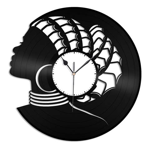 African Woman Vinyl Wall Clock Record Unique T For Friends Home