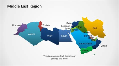 Middle East 18 Countries Map Template Slidemodel