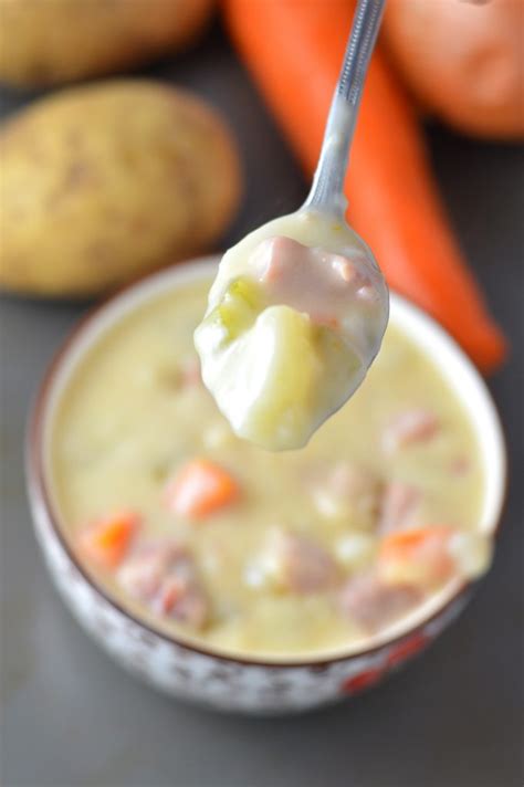 Allow to simmer and thicken, stirring. Cream of Potato and Ham Soup | A Taste of Madness