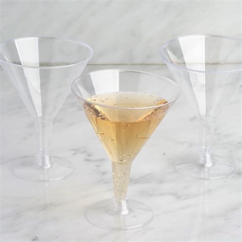 10 Pack Clear 7oz Crystal Plastic Martini Glasses Disposable Dessert Glasses In 2022 Martini