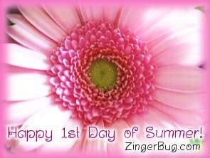 Today is my birthday, and i woke up to this. Pink Flower Happy First Day Of Summer Glitter Graphic ...