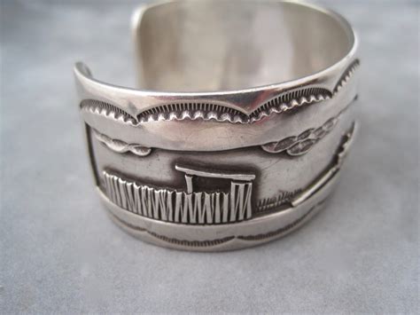 Native American Jewelry Begay Story Cuff Vintage Navajo Bracelet R H