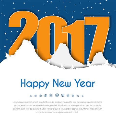 Happy New Year 2017 Vector Greeting Card Free Download